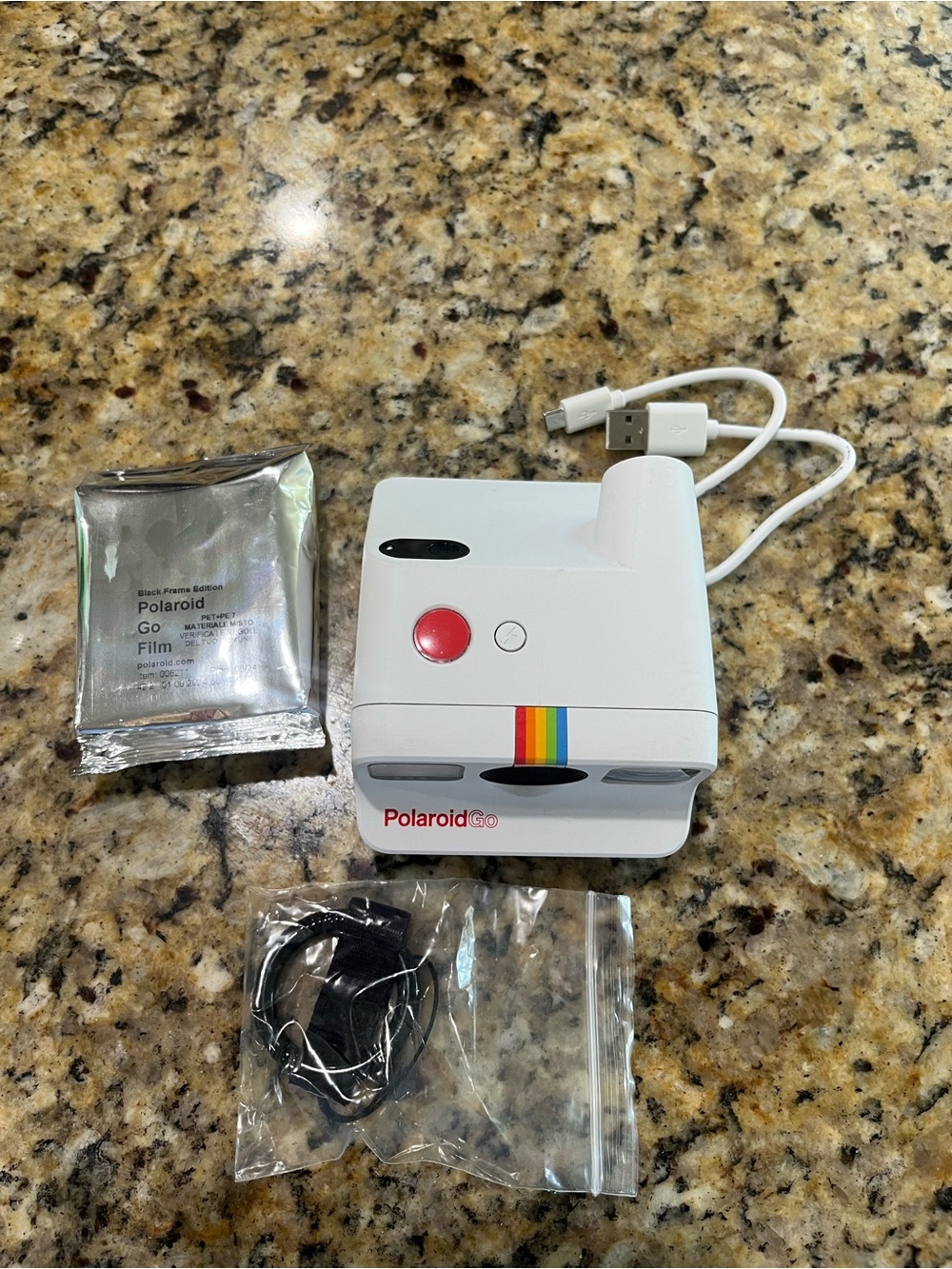 Polaroid Go Instant Camera - White with Rainbow Accent - Picture 2 of 3